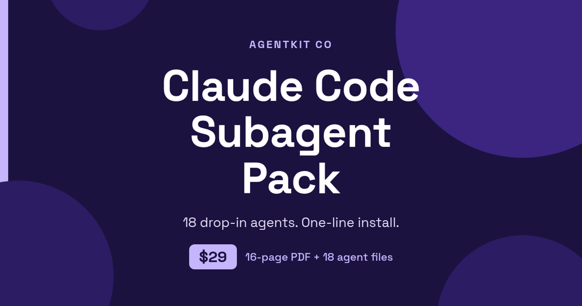 Claude Code Subagent Pack cover