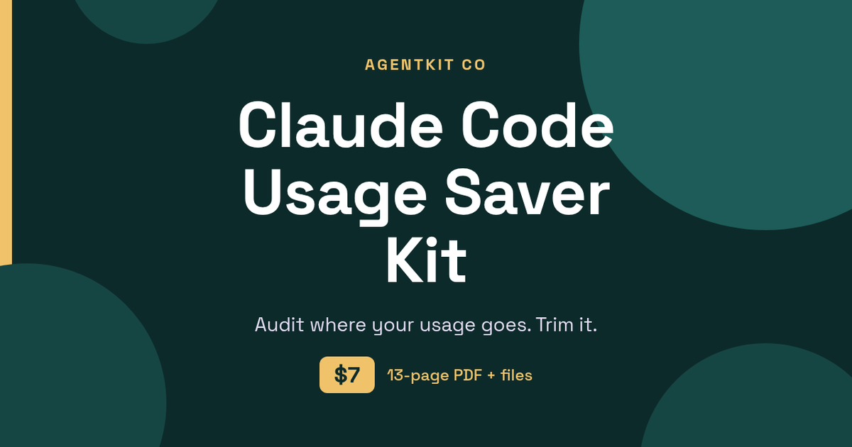 Claude Code Usage Saver Kit cover